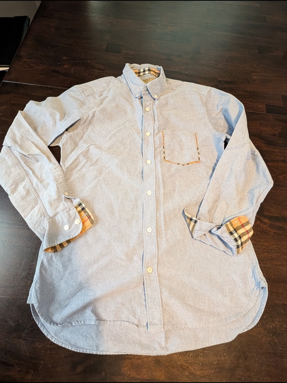 Burberry 100% Cotton Button-Down Shirt w/ Signature Check Trim, Men's S